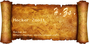 Hecker Zsolt névjegykártya